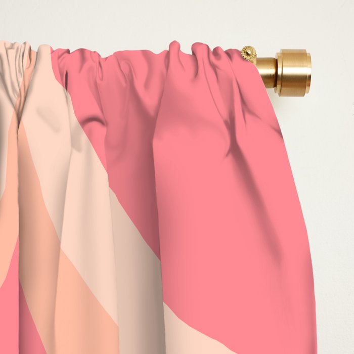 Mod Swirl Retro Abstract Pattern in Pink and Blush Window Curtain Gallery Image 2