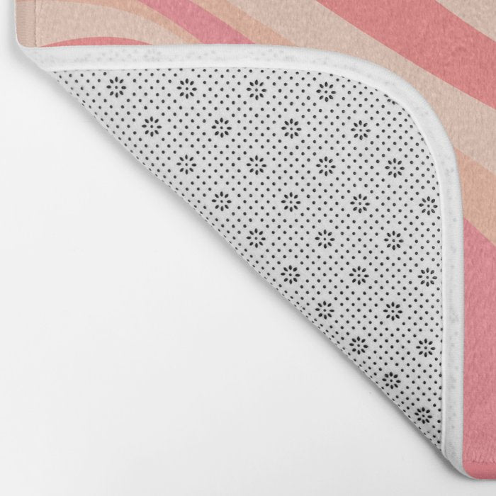 Mod Swirl Retro Abstract Pattern in Pink and Blush Bath Mat Gallery Image 2