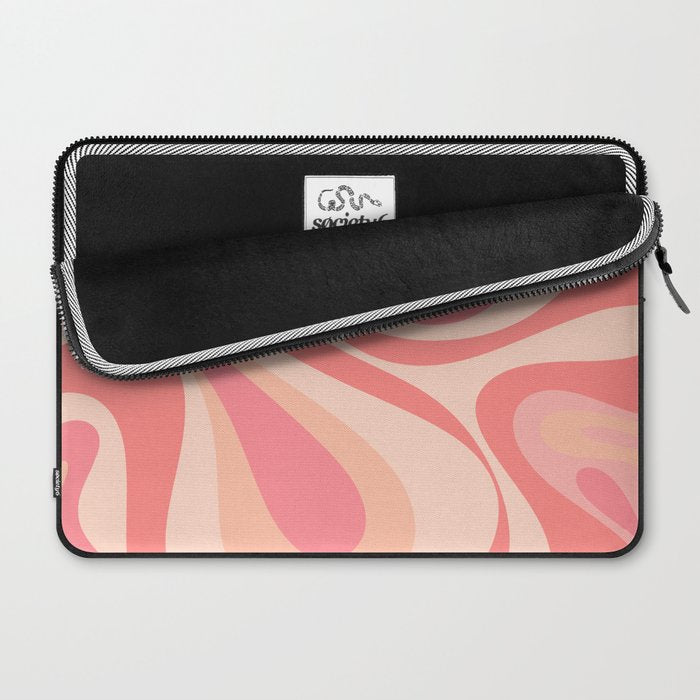 Mod Swirl Retro Abstract Pattern in Pink and Blush Laptop Sleeve Gallery Image 2