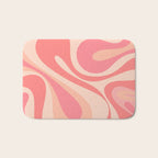Mod Swirl Retro Abstract Pattern in Pink and Blush Bath Mat Gallery Image 1