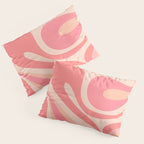 Mod Swirl Retro Abstract Pattern in Pink and Blush Pillow Sham Gallery Image 3