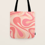 Mod Swirl Retro Abstract Pattern in Pink and Blush Tote Bag Gallery Image 1