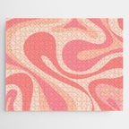 Mod Swirl Retro Abstract Pattern in Pink and Blush Jigsaw Puzzle Gallery Image 1