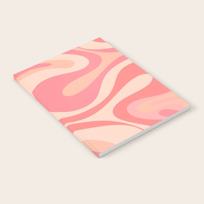 Mod Swirl Retro Abstract Pattern in Pink and Blush Notebook Gallery Image 2