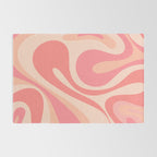 Mod Swirl Retro Abstract Pattern in Pink and Blush Rug Gallery Image 2
