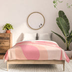 Mod Swirl Retro Abstract Pattern in Pink and Blush Comforter Gallery Image 3