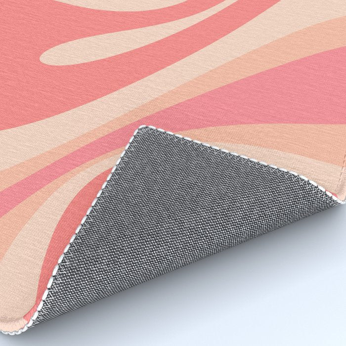 Mod Swirl Retro Abstract Pattern in Pink and Blush Rug Gallery Image 4