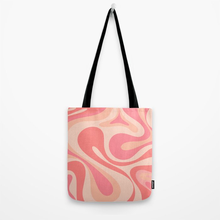 Mod Swirl Retro Abstract Pattern in Pink and Blush Tote Bag Gallery Image 2