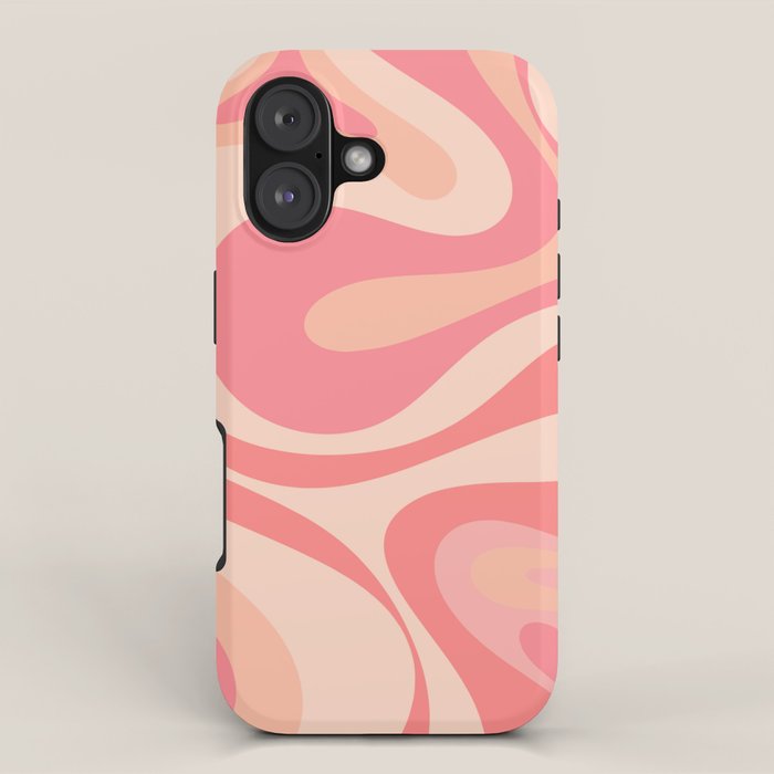 Mod Swirl Retro Abstract Pattern in Pink and Blush iPhone Case Gallery Image 1