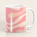 Mod Swirl Retro Abstract Pattern in Pink and Blush Coffee Mug Gallery Image 1