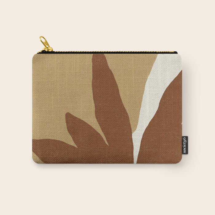 Leaves Minimalism - Brown Gold Carry All Pouch Gallery Image 1