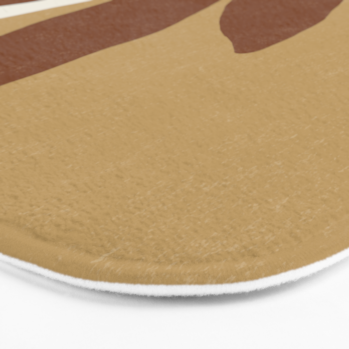 Leaves Minimalism - Brown Gold Bath Mat Gallery Image 3