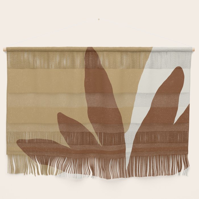 Leaves Minimalism - Brown Gold Wall Hanging Gallery Image 1