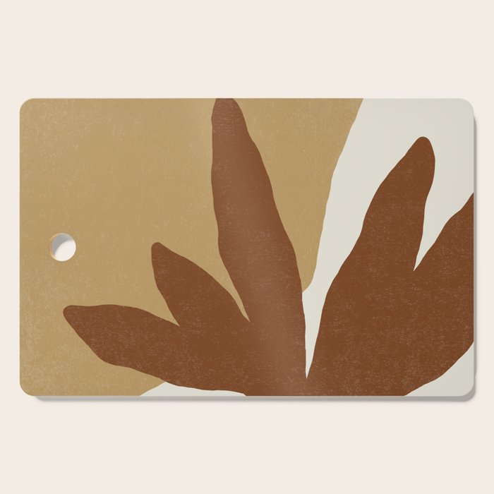 Leaves Minimalism - Brown Gold Cutting Board Gallery Image 1