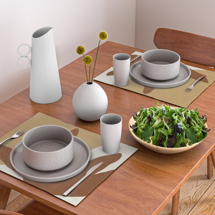 Leaves Minimalism - Brown Gold Placemat Gallery Image 2