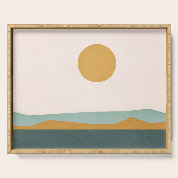 Minimal Line Scape III Serving Tray Gallery Image 1
