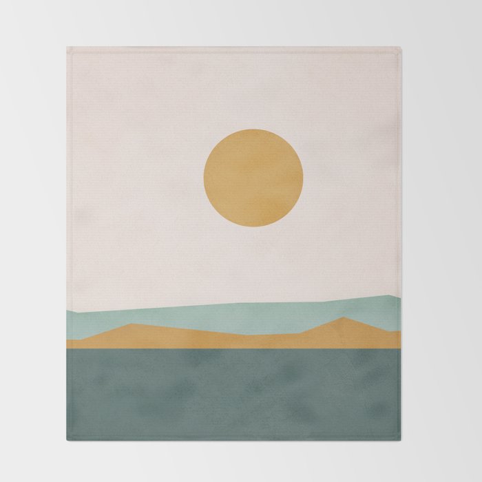 Minimal Line Scape III Throw Blanket Gallery Image 2