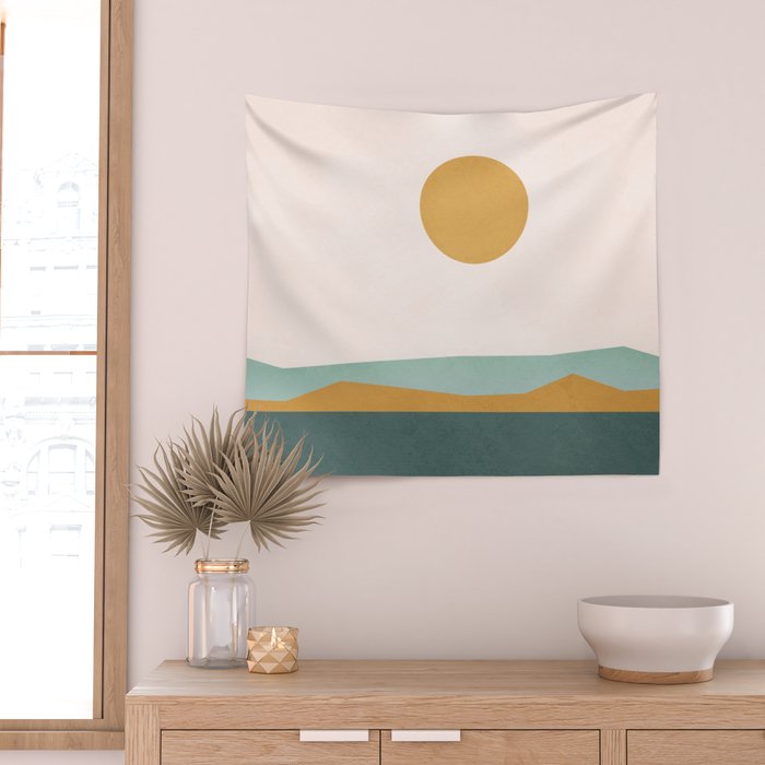 Minimal Line Scape III Wall Tapestry Gallery Image 2