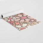 Retro Garden Gingham Flowers Vintage Peach and Mauve Pattern Yoga Mat Gallery Image 2