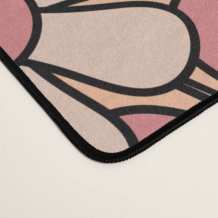 Retro Garden Gingham Flowers Vintage Peach and Mauve Pattern Desk Mat Gallery Image 4