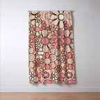 Retro Garden Gingham Flowers Vintage Peach and Mauve Pattern Window Curtain Gallery Image 3