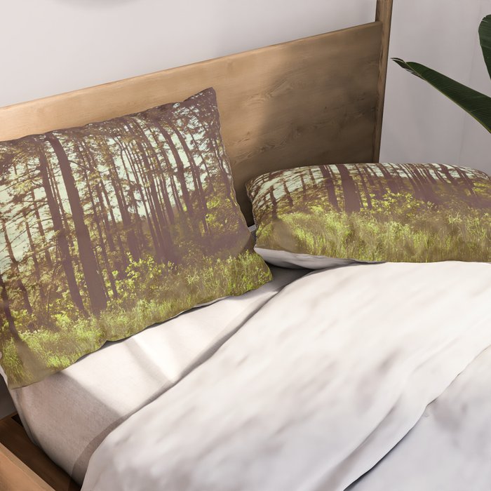 Summer Forest Sunlight - Nature Photography Pillow Sham Gallery Image 2