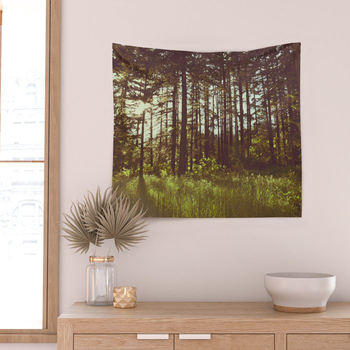 Summer Forest Sunlight - Nature Photography Wall Tapestry Gallery Image 2
