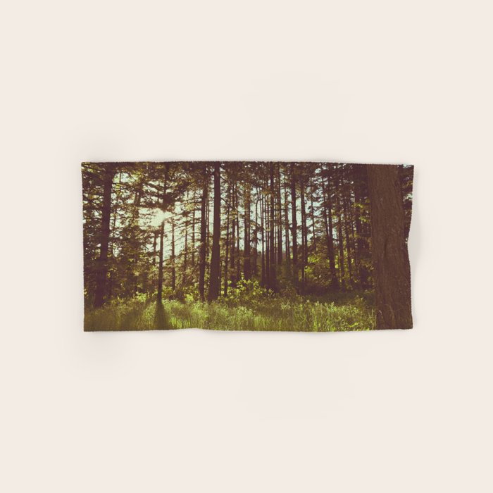 Summer Forest Sunlight - Nature Photography Bath Towel Gallery Image 1