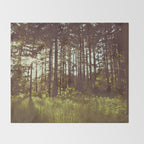 Summer Forest Sunlight - Nature Photography Throw Blanket Gallery Image 2