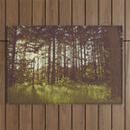 Summer Forest Sunlight - Nature Photography Outdoor Rug Gallery Image 1