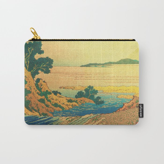 Waters of Goh - Ocean Nature Landscape in Yellow and Blue Carry All Pouch Gallery Image 1