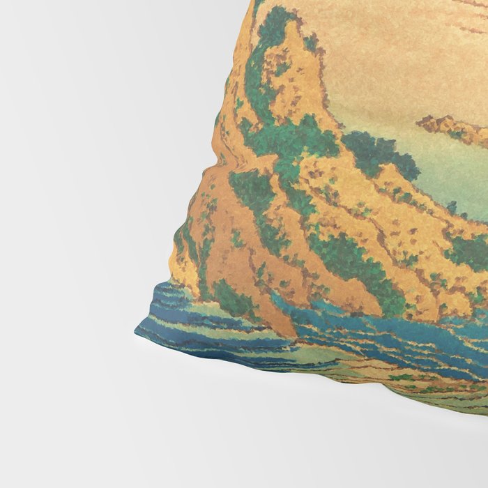 Waters of Goh - Ocean Nature Landscape in Yellow and Blue Pillow Sham Gallery Image 4