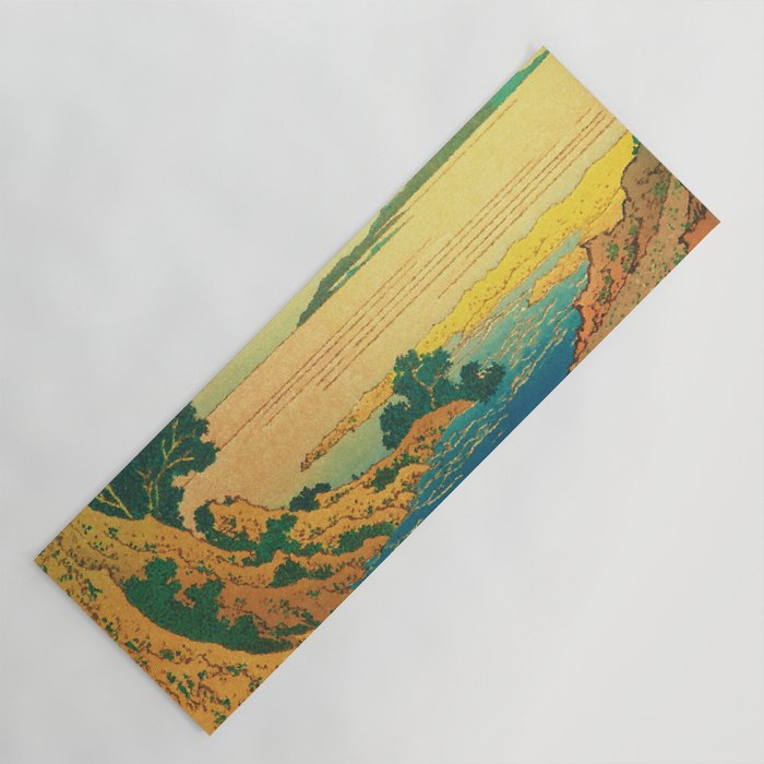 Waters of Goh - Ocean Nature Landscape in Yellow and Blue Yoga Mat Gallery Image 1