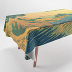 Waters of Goh - Ocean Nature Landscape in Yellow and Blue Tablecloth Gallery Image 1