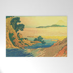Waters of Goh - Ocean Nature Landscape in Yellow and Blue Welcome Mat Gallery Image 1