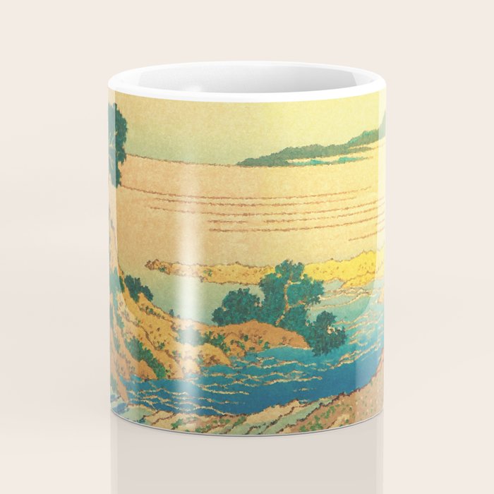 Waters of Goh - Ocean Nature Landscape in Yellow and Blue Coffee Mug Gallery Image 4