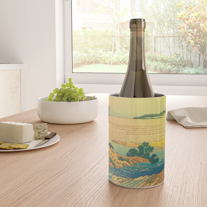 Waters of Goh - Ocean Nature Landscape in Yellow and Blue Wine Chiller Gallery Image 4