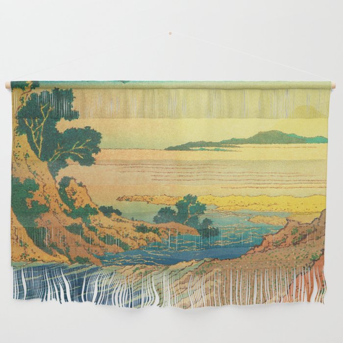 Waters of Goh - Ocean Nature Landscape in Yellow and Blue Wall Hanging Gallery Image 1