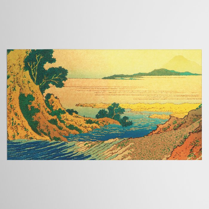 Waters of Goh - Ocean Nature Landscape in Yellow and Blue Tablecloth Gallery Image 2