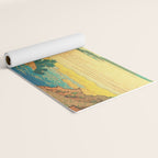 Waters of Goh - Ocean Nature Landscape in Yellow and Blue Yoga Mat Gallery Image 2