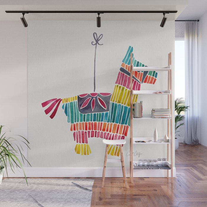 Mexican Donkey PinÌata - CMYK Palette Wall Mural Gallery Image 1
