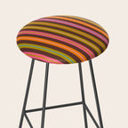 Eclectic Double Stripes Colorful Vertical Pattern with Brown Stool Gallery Image 2