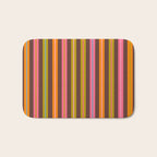 Eclectic Double Stripes Colorful Vertical Pattern with Brown Bath Mat Gallery Image 1
