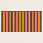 Eclectic Double Stripes Colorful Vertical Pattern with Brown Desk Mat Gallery Image 3