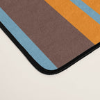 Eclectic Double Stripes Colorful Vertical Pattern with Brown Desk Mat Gallery Image 4