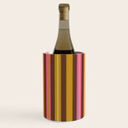 Eclectic Double Stripes Colorful Vertical Pattern with Brown Wine Chiller Gallery Image 1