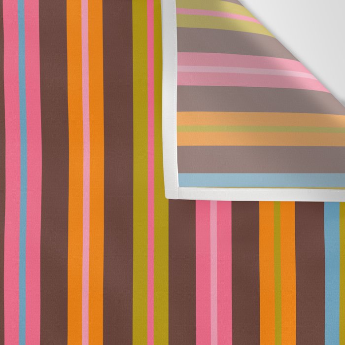 Eclectic Double Stripes Colorful Vertical Pattern with Brown Wall Tapestry Gallery Image 3