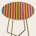 Eclectic Double Stripes Colorful Vertical Pattern with Brown Side Table Gallery Image 2