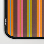 Eclectic Double Stripes Colorful Vertical Pattern with Brown Laptop Sleeve Gallery Image 3