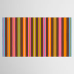 Eclectic Double Stripes Colorful Vertical Pattern with Brown Tablecloth Gallery Image 2